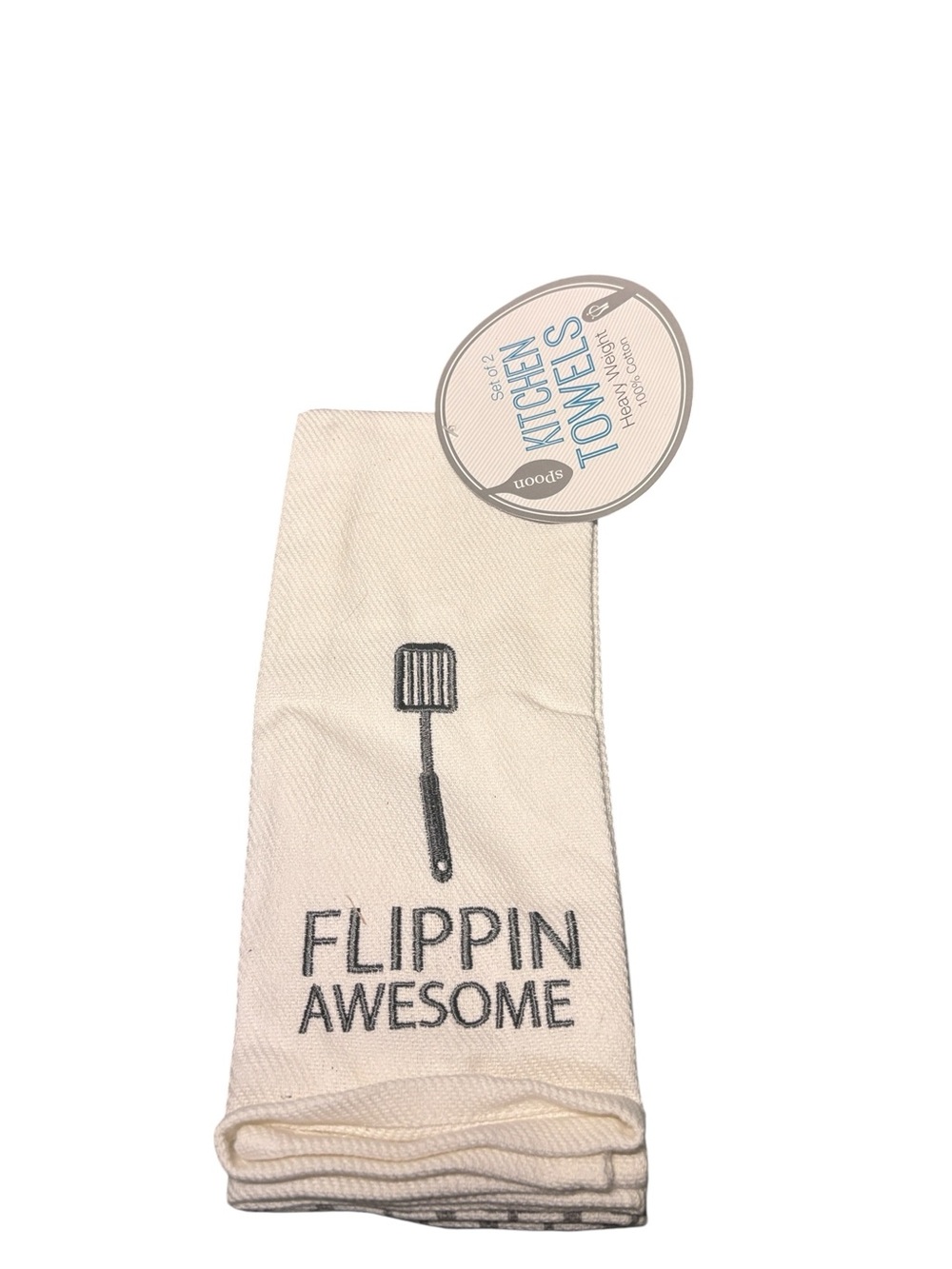 Sleeping Partners Flippin Awesome. Kitchen Towel Set of 2 - 100% Cotton